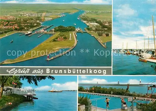 AK / Ansichtskarte Brunsbuettelkoog Fliegeraufnahme Schwimmbad Kat. Brunsbuettel