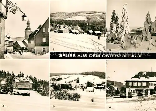AK / Ansichtskarte Geising Erzgebirge Hauptstrasse Baerenfels Tellkoppe Urlauber Cafe Neues Leben Kat. Geising Osterzgebirge