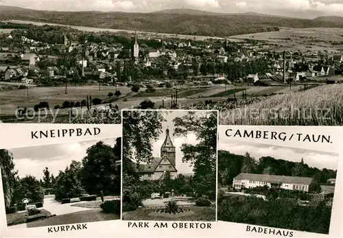 AK / Ansichtskarte Camberg Bad Kurpark Park Obertor Badehaus Panorama Kat. Bad Camberg