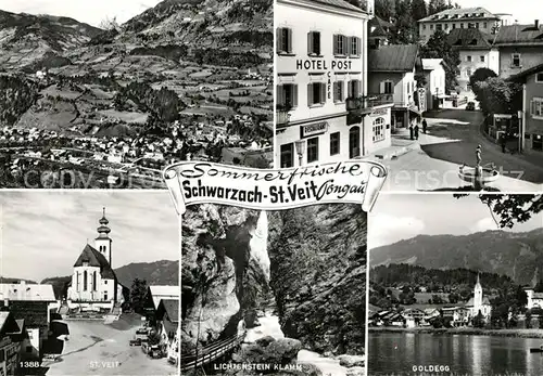 AK / Ansichtskarte Veit Pongau Sankt Schwarzach Lichtenstein Klamm Goldegg  Kat. Sankt Veit im Pongau