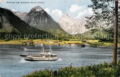 AK / Ansichtskarte Pertisau Achensee Panorama Ausflugsdampfer Kat. Eben am Achensee