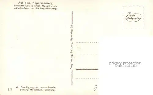 AK / Ansichtskarte Salzburg Oesterreich Zauberfloetenhaeuschen auf dem Kapuzinerberg Kat. Salzburg