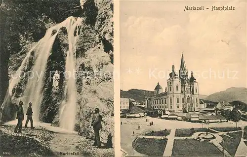 AK / Ansichtskarte Mariazell Steiermark Marienfall Hauptplatz Kirche Kat. Mariazell