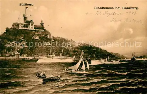 AK / Ansichtskarte Blankenese Alster Boote Dampfer Suellberg Kat. Hamburg