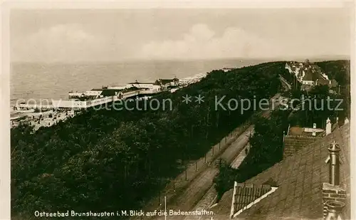 AK / Ansichtskarte Brunshaupten Ostseebad Panorama Blick auf die Badeanstalten