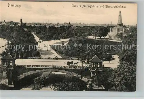 AK / Ansichtskarte Hamburg Kersten Miles Bruecke und Bismarckdenkmal Kat. Hamburg