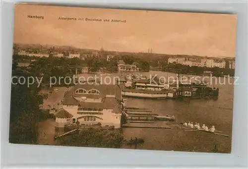 AK / Ansichtskarte Hamburg Alsterpartie mit Bootshaus und Alsterlust Kat. Hamburg