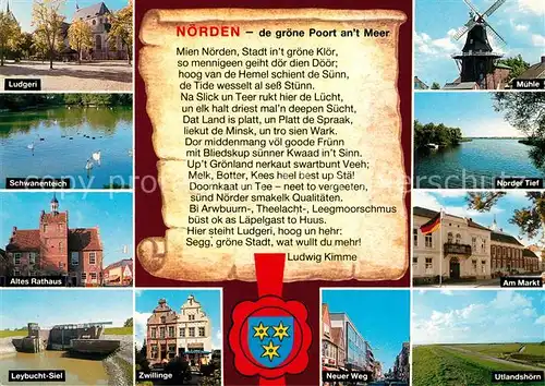 AK / Ansichtskarte Norden Ostfriesland Altes Rathaus Muehle Markt  Kat. Norden