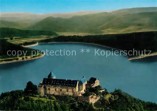 AK / Ansichtskarte Waldeck Edersee Fliegeraufnahme Schloss