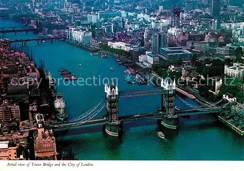AK / Ansichtskarte London Fliegeraufnahme Tower Bridge  Kat. City of London