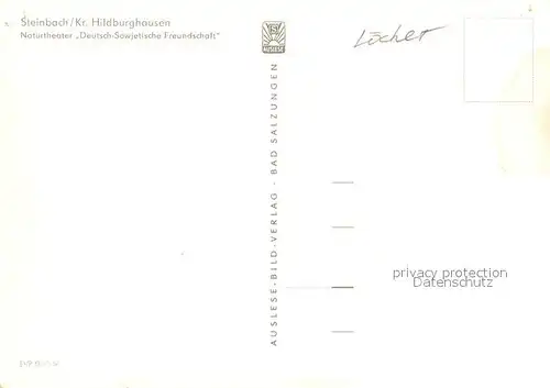 AK / Ansichtskarte Steinbach Hildburghausen Naturtheate Deutsch Sowjetische Freundschaft  Kat. Schleusegrund