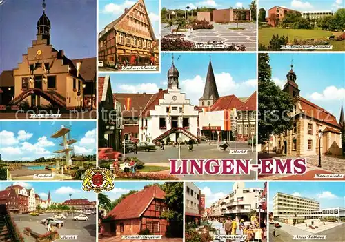 AK / Ansichtskarte Lingen Ems Altes Rathaus Markt Fachwerkhaus St. Bonifatius Spital Kat. Lingen (Ems)