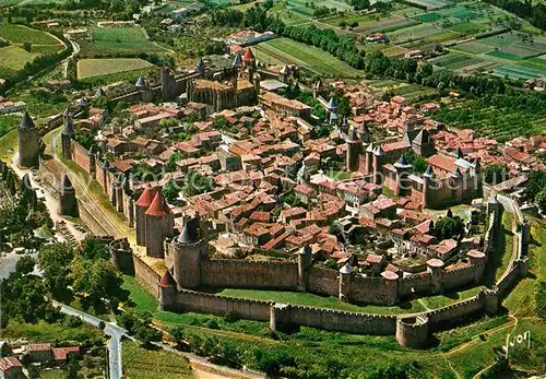 AK / Ansichtskarte Carcassonne Fliegeraufnahme Vu du Ciel par Alain Perceval Kat. Carcassonne