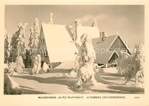AK / Ansichtskarte Altenberg Erzgebirge Waldschenke Altes Raupennest Winter Kat. Geising