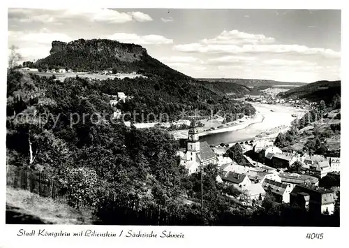 AK / Ansichtskarte Koenigstein Saechsische Schweiz Lilienstein Panorama Kat. Koenigstein Saechsische Schweiz