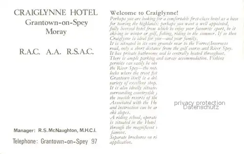 AK / Ansichtskarte Grantown on Spey Craiglynne Hotel Kat. Badenoch & Strathspey