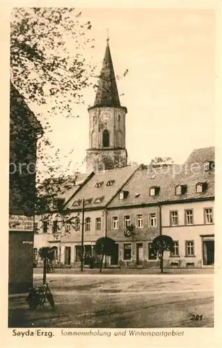 AK / Ansichtskarte Sayda Ortsmotiv mit Kirche Kat. Sayda