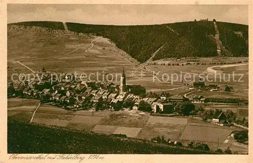 AK / Ansichtskarte Oberwiesenthal Erzgebirge mit Fichtelberg Kat. Oberwiesenthal