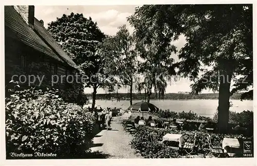 AK / Ansichtskarte Nikolskoe Berlin Gaststaette Blockhaus Terrasse Kat. Wannsee Berlin