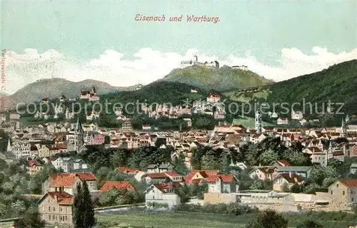 AK / Ansichtskarte Eisenach Thueringen Stadtpanorama mit Blick zur Wartburg Kat. Eisenach