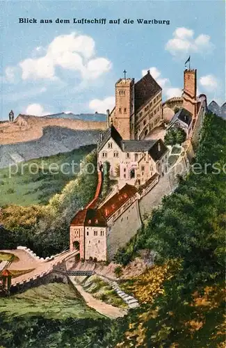 AK / Ansichtskarte Eisenach Thueringen Blick aus dem Luftschiff Kuenstlerkarte Kat. Eisenach