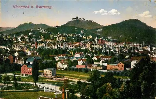 AK / Ansichtskarte Eisenach Thueringen Stadtpanorama mit Wartburg Kat. Eisenach