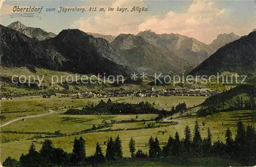 AK / Ansichtskarte Oberstdorf Landschaftspanorama vom Jaegersberg Allgaeuer Alpen Kat. Oberstdorf