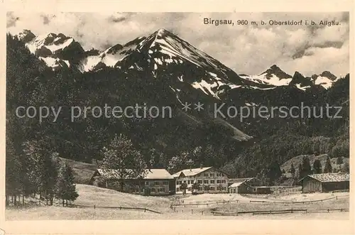 AK / Ansichtskarte Birgsau Ortsmotiv mit Allgaeuer Alpen Kat. Oberstdorf