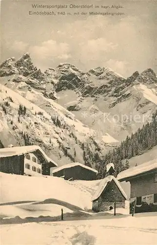 AK / Ansichtskarte Einoedsbach mit Maedelegabelgruppe im Winter Allgaeuer Alpen Kat. Oberstdorf