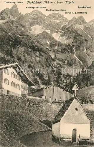 AK / Ansichtskarte Einoedsbach Bergdorf Kapelle Maedelegabelgruppe Allgaeuer Alpen Kat. Oberstdorf