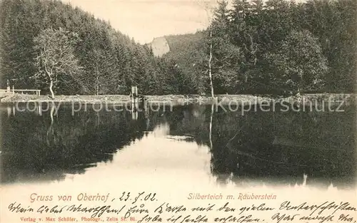 AK / Ansichtskarte Oberhof Thueringen Silberteich mit Raeuberstein Kat. Oberhof Thueringen