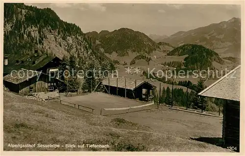 AK / Ansichtskarte Tiefenbach Oberstdorf Alpengasthof Sesselalpe Landschaftspanorama Allgaeuer Alpen Kat. Oberstdorf