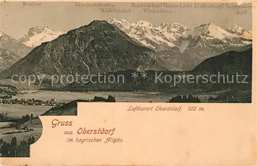 AK / Ansichtskarte Oberstdorf Landschaftspanorama Allgaeuer Alpen Kat. Oberstdorf