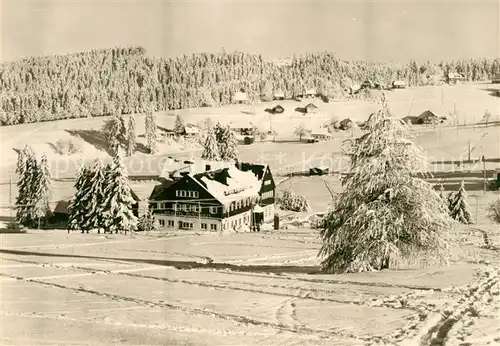 AK / Ansichtskarte Muehlleiten Vogtland Hotel Buschhaus im Winter