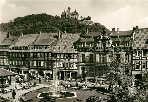 AK / Ansichtskarte Wernigerode Harz Nicolaiplatz Brunnen Schloss Kat. Wernigerode