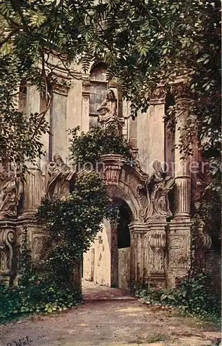 AK / Ansichtskarte Duernstein Wachau Eingang zur Kirche Kat. Duernstein