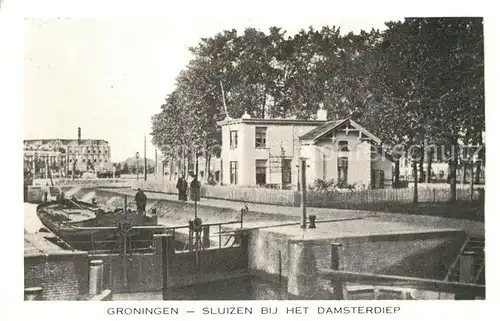 AK / Ansichtskarte Groningen Sluizen bij het Damsterdiep Kat. Groningen