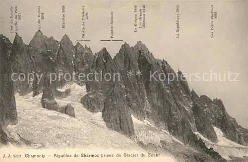 AK / Ansichtskarte Chamonix Gletscher Bergkette Kat. Chamonix Mont Blanc