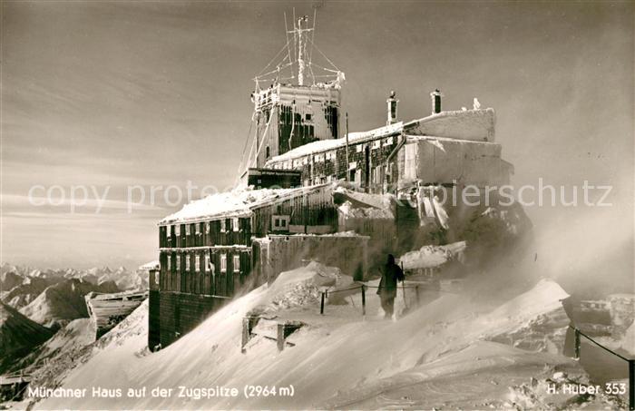 Ak Ansichtskarte Zugspitze Muenchner Haus Winterlandschaft Kat Garmisch Partenkirchen Nr 