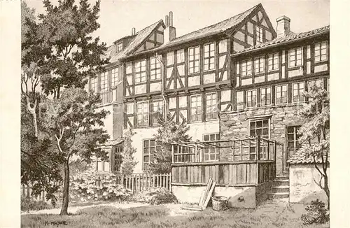 AK / Ansichtskarte Alt Hannover Stadtmauerrest Garten Hoeltyhaus Leinstrasse Zeichnung Kat. Hannover