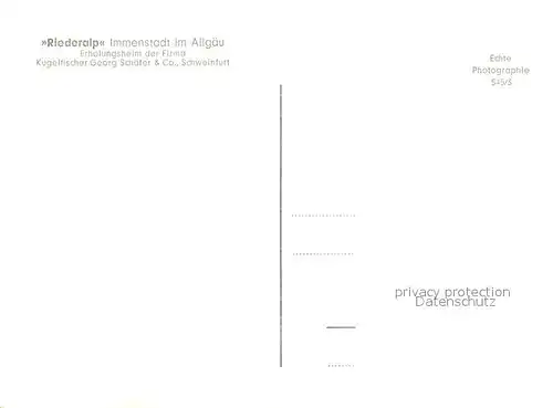 AK / Ansichtskarte Immenstadt Allgaeu Riederalp Erholungsheim Firma Kugelfischer Kat. Immenstadt i.Allgaeu