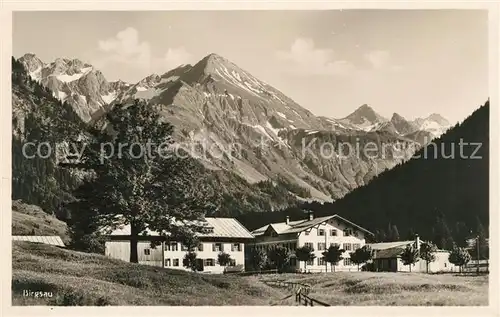 AK / Ansichtskarte Birgsau Teilansicht mit Allgaeuer Alpen Kat. Oberstdorf