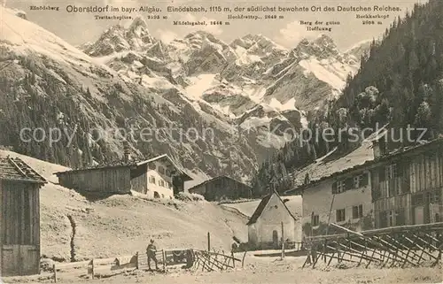 AK / Ansichtskarte Einoedsbach Ortsmotiv mit Kapelle Allgaeuer Alpen Kat. Oberstdorf