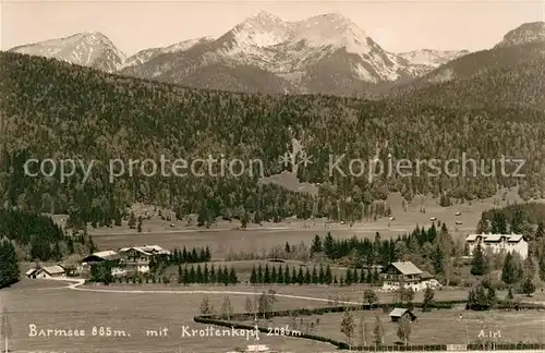 AK / Ansichtskarte Barmsee mit Krottenkopf Bayerische Voralpen Kat. Kruen