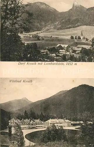 AK / Ansichtskarte Dorf Kreuth mit Leonhardstein Wildbad Kreuth Alpen Kat. Kreuth