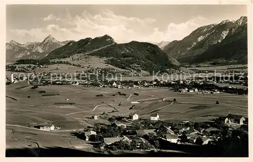 AK / Ansichtskarte Pfronten Panorama mit Saeuling und Falkenstein Alpen Kat. Pfronten