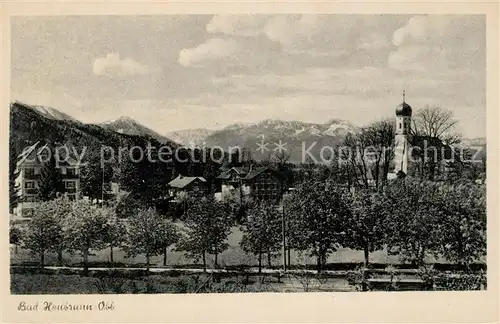 AK / Ansichtskarte Bad Heilbrunn Ortsansicht mit Kirche Alpenblick Kat. Bad Heilbrunn