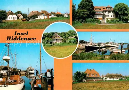 AK / Ansichtskarte Insel Hiddensee Vitte Fischerhaeuser Kloster Hafen  Kat. Insel Hiddensee