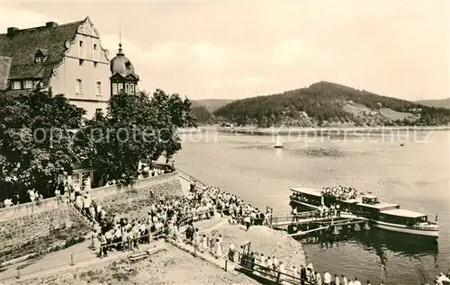 AK / Ansichtskarte Saalburg Saale Dampfanlegestelle Stausee Kat. Saalburg Ebersdorf