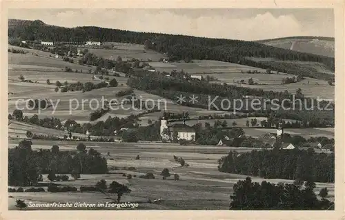 AK / Ansichtskarte Giehren Isergebirge Kirche Panorama Kat. Tschechische Republik